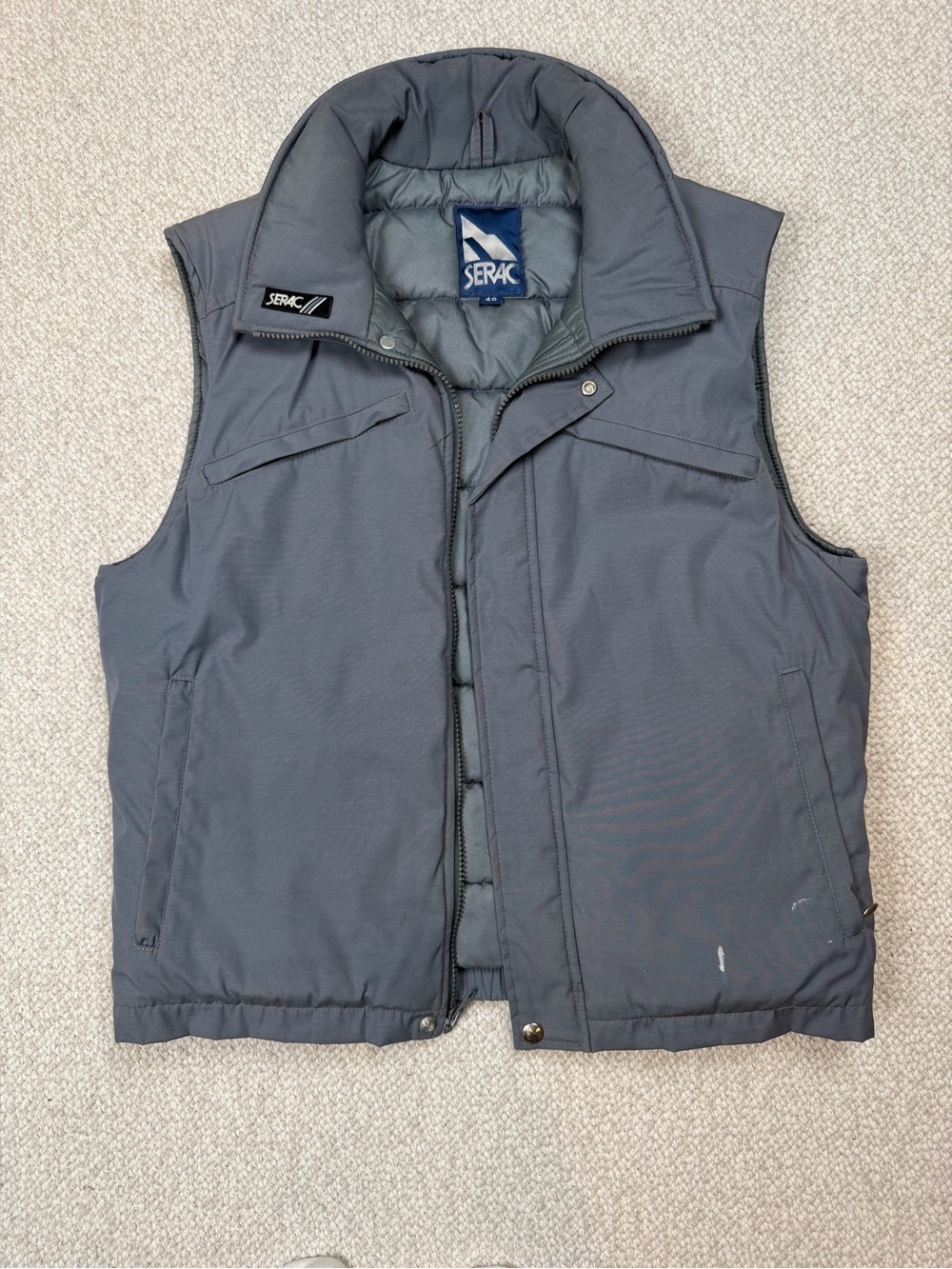 Vintage 1980s Serac Gray Ski Puffer Vest - Men's Medium (40), Retro, Gorpcore